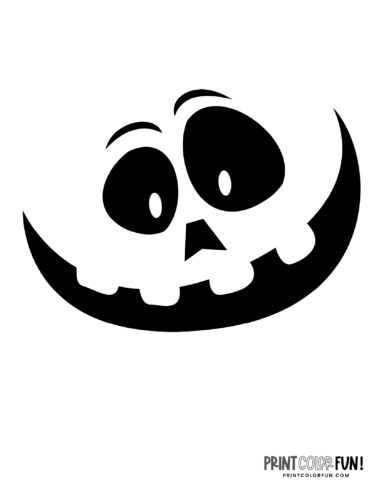 Funny goofy Halloween pumpkin face stencil template