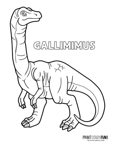 Gallimimus dinosaur coloring page - PrintColorFun com