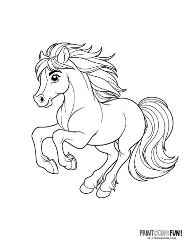 Galloping horse coloring pages at PrintColorFun com