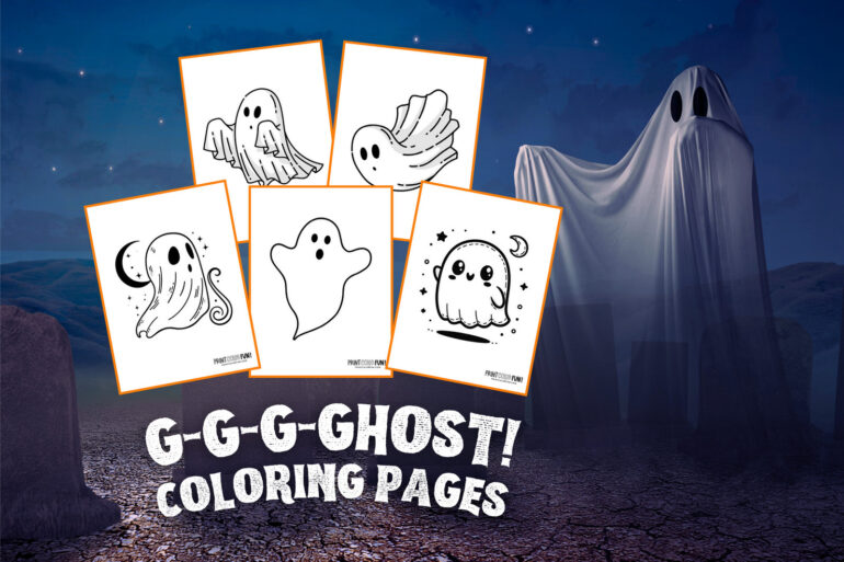 Ghost coloring pages from PrintColorFun com