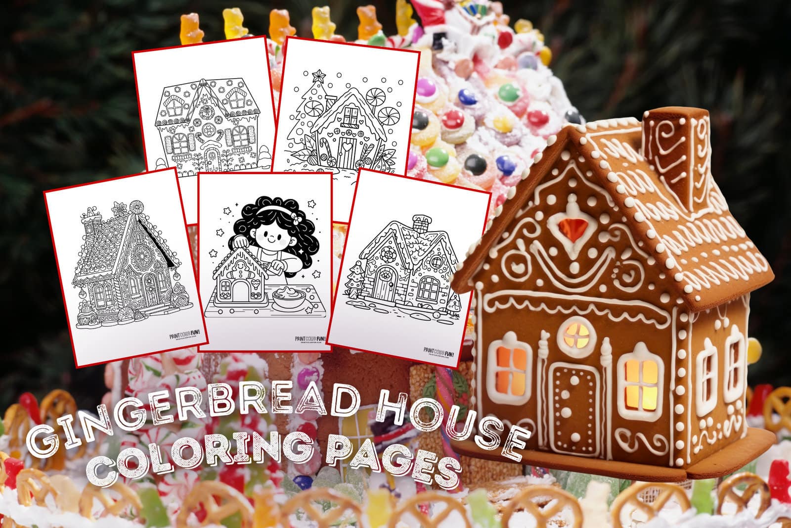 20+ Gingerbread House Color Page