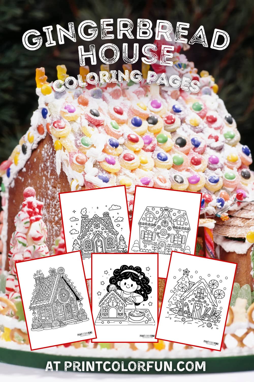 Gingerbread house holiday coloring pages and clipart - PrintColorFun com