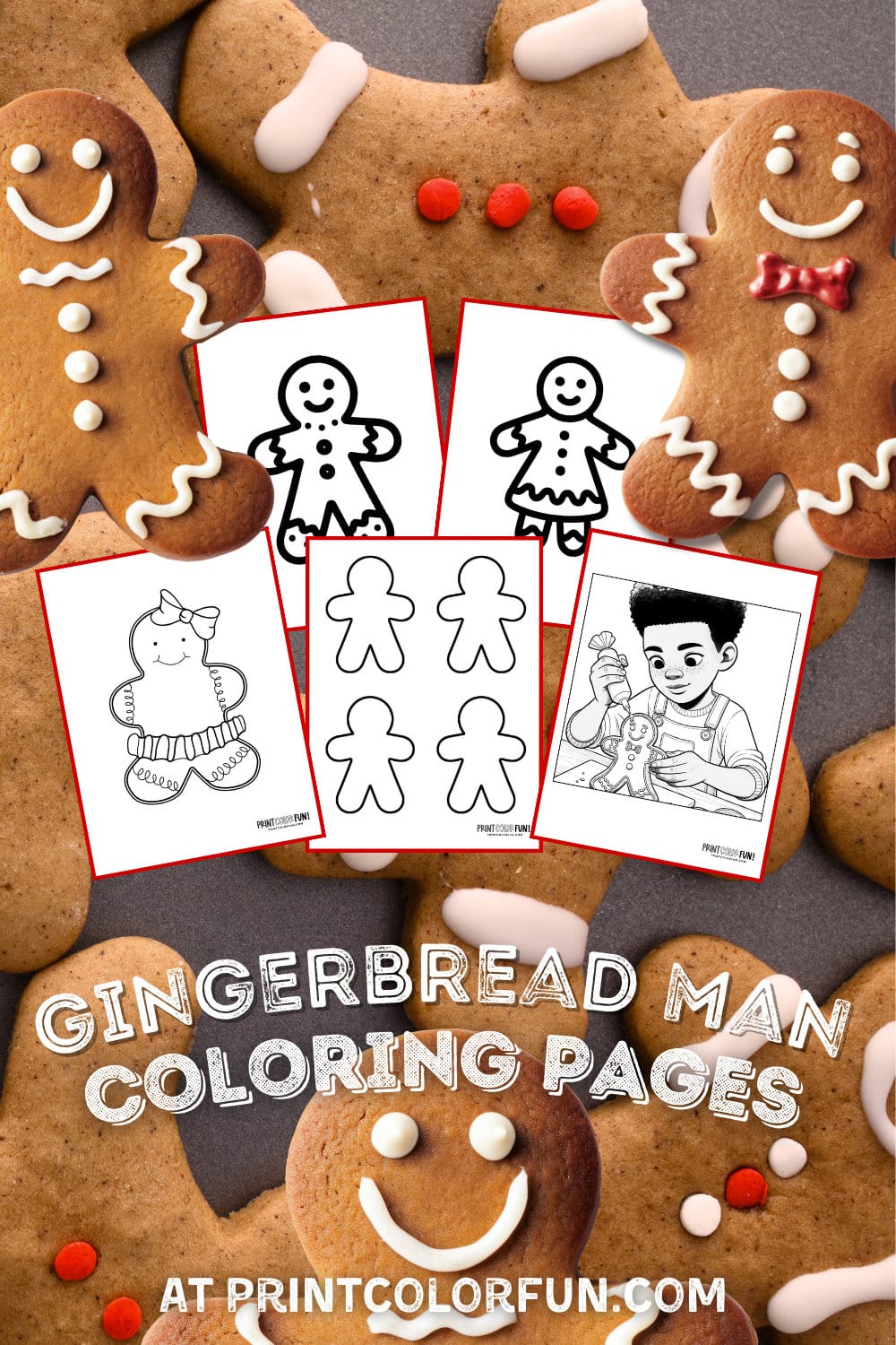 Gingerbread man coloring pages and activities at PrintColorFun com
