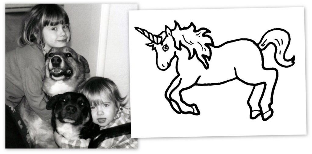 Girls who loved coloring in a unicorn printable