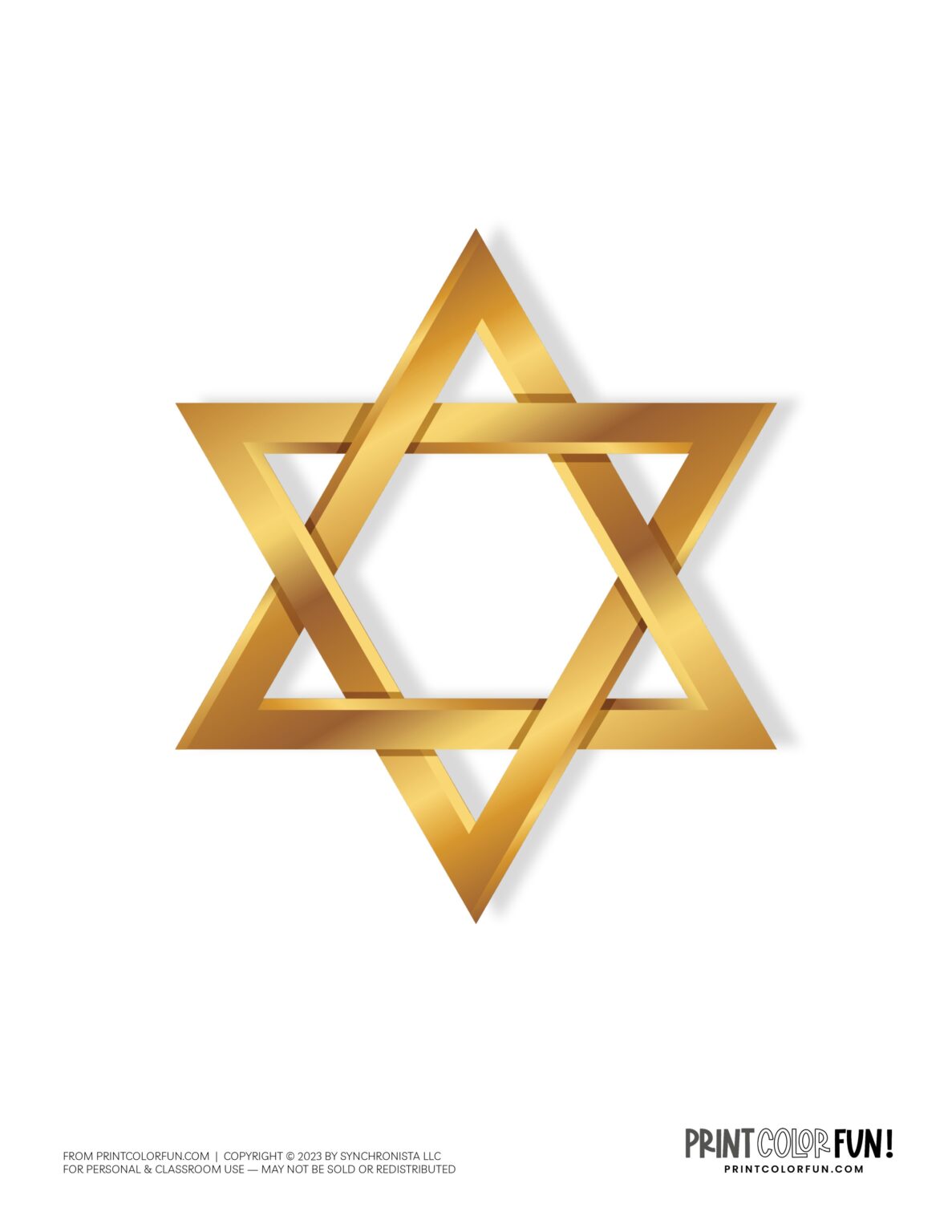 21 Star of David clipart pages for creative learning, at PrintColorFun.com