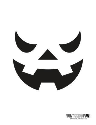 Halloween Jack o Lantern pumpkin face stencil template (4)