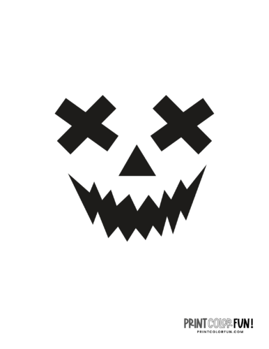 Halloween Jack o Lantern pumpkin face stencil template (7)