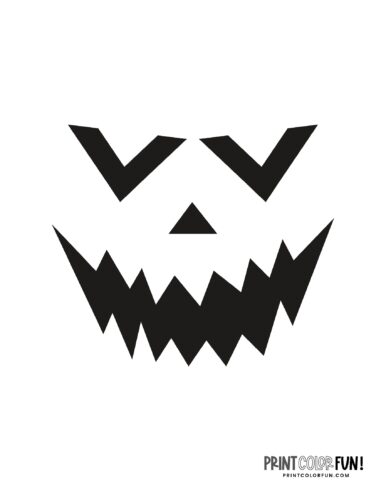 Halloween pumpkin face stencil template - Monster face