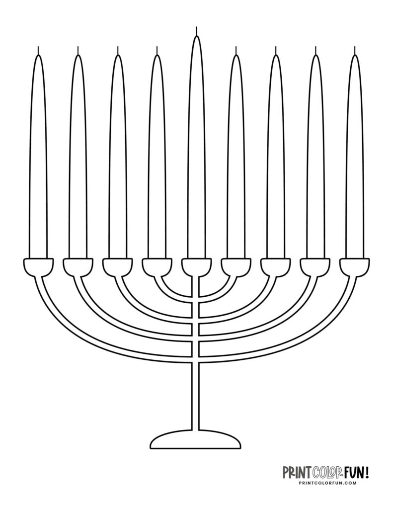 21 Hanukkah coloring pages & menorah clipart, plus info about this ...