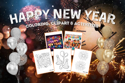 Happy New Year clipart and coloring at PrintColorFun com