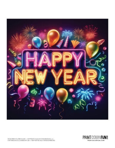Happy New Year color clipart from PrintColorFun com (3)