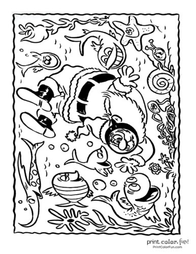 Hawaiian Christmas and Santa Claus coloring pages (3)