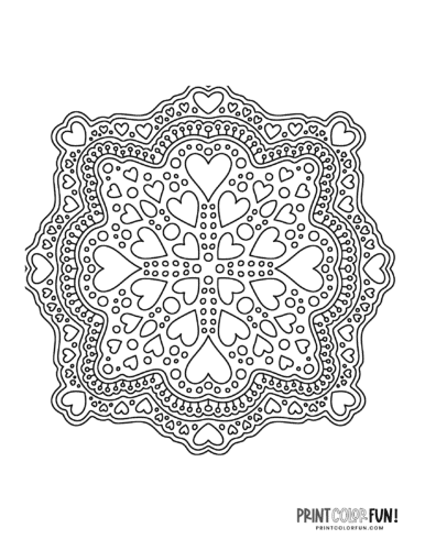Heart design coloring page