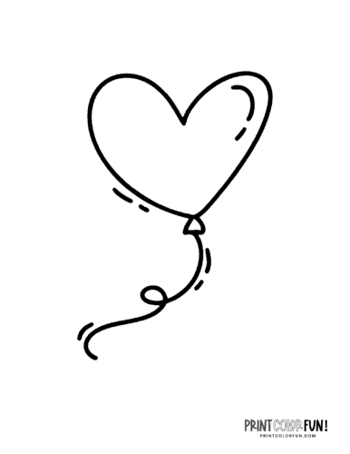 Heart-shaped balloon drawing