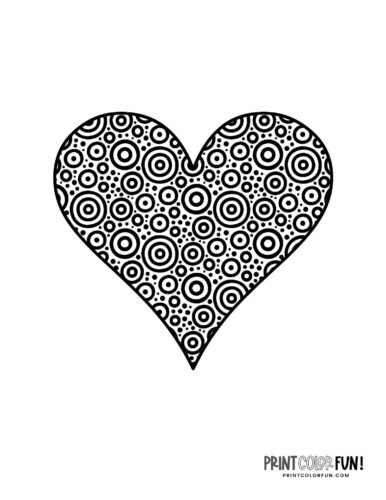 Heart with tiny circles in it - Coloring page