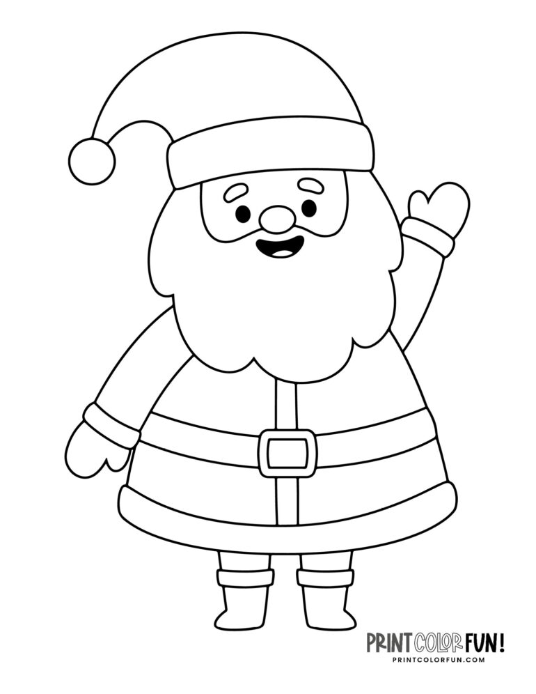 60+ cute Santa Claus coloring pages for craft & learning fun (plus ...