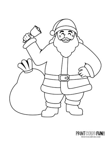 Here's Santa ringing a bell Christmas printable from PrintColorFun com