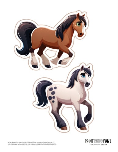 Horse or pony color clipart from PrintColorFun com 1