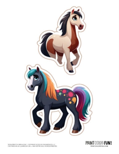 Horse or pony color clipart from PrintColorFun