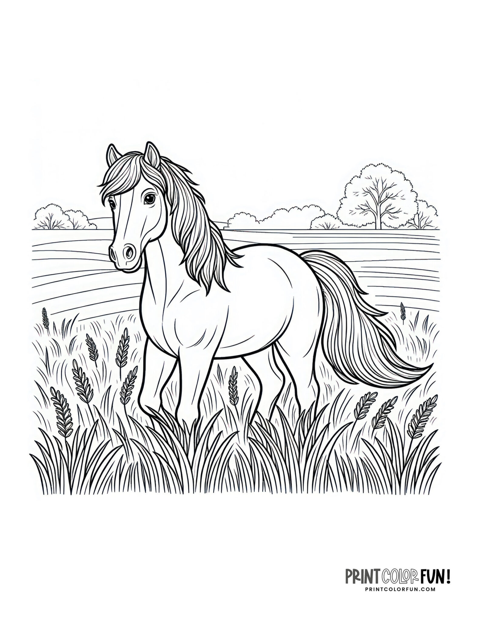 60 beautiful horse coloring pages plus crafts & educational games to ...