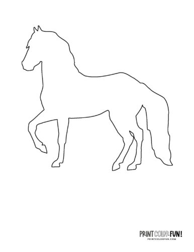 Horse silhouette template page from PrintColorFun com (3)