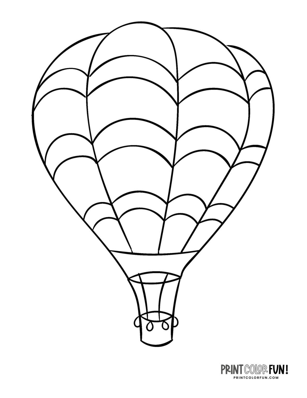 Huge hot air balloon coloring pages & other fun, at PrintColorFun.com