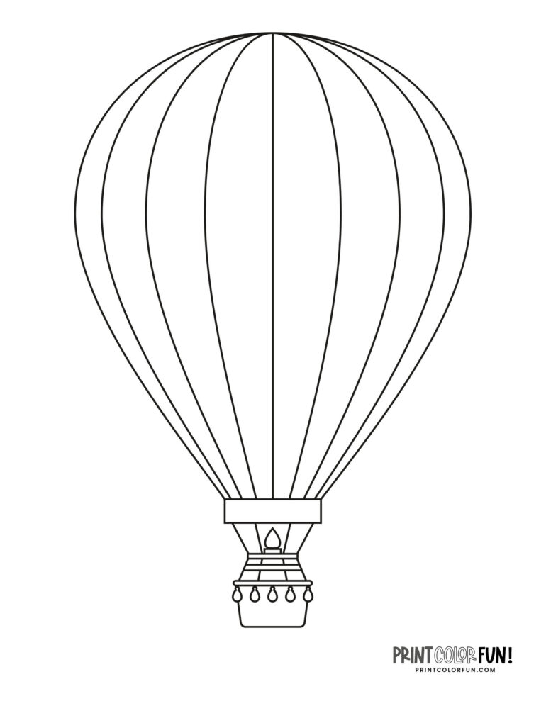 15+ Hot Air Balloon Clipart, Coloring Pages & Other Fun Family 