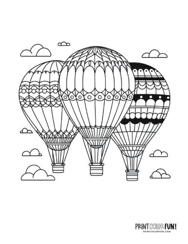 Hot air balloon coloring page at PrintColorFun com 09