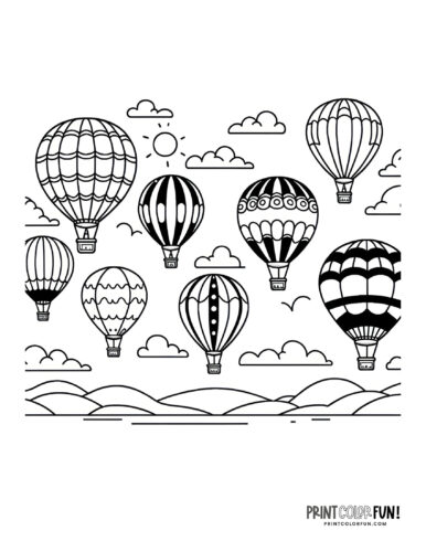 Hot air balloon coloring page at PrintColorFun com 11