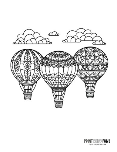 Hot air balloon coloring page at PrintColorFun com 12