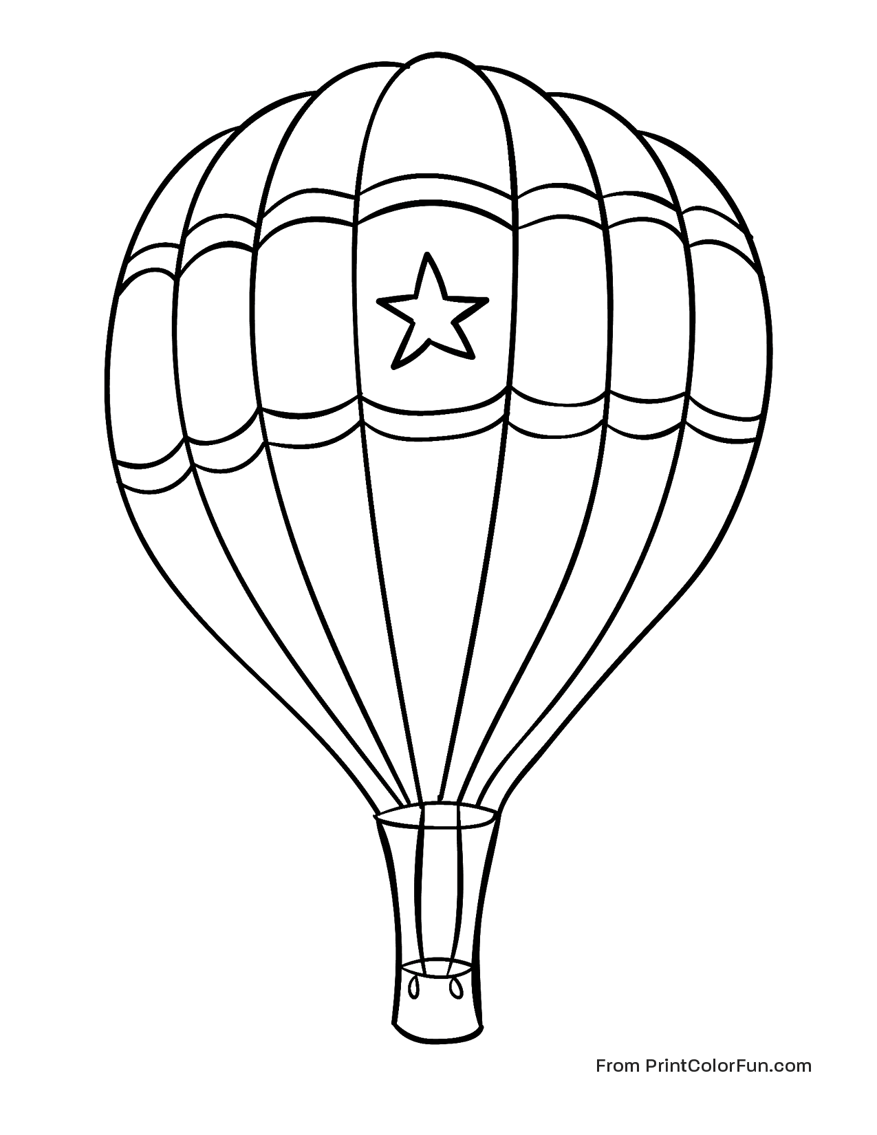 Hot Air Balloon With A Star Print Color Fun