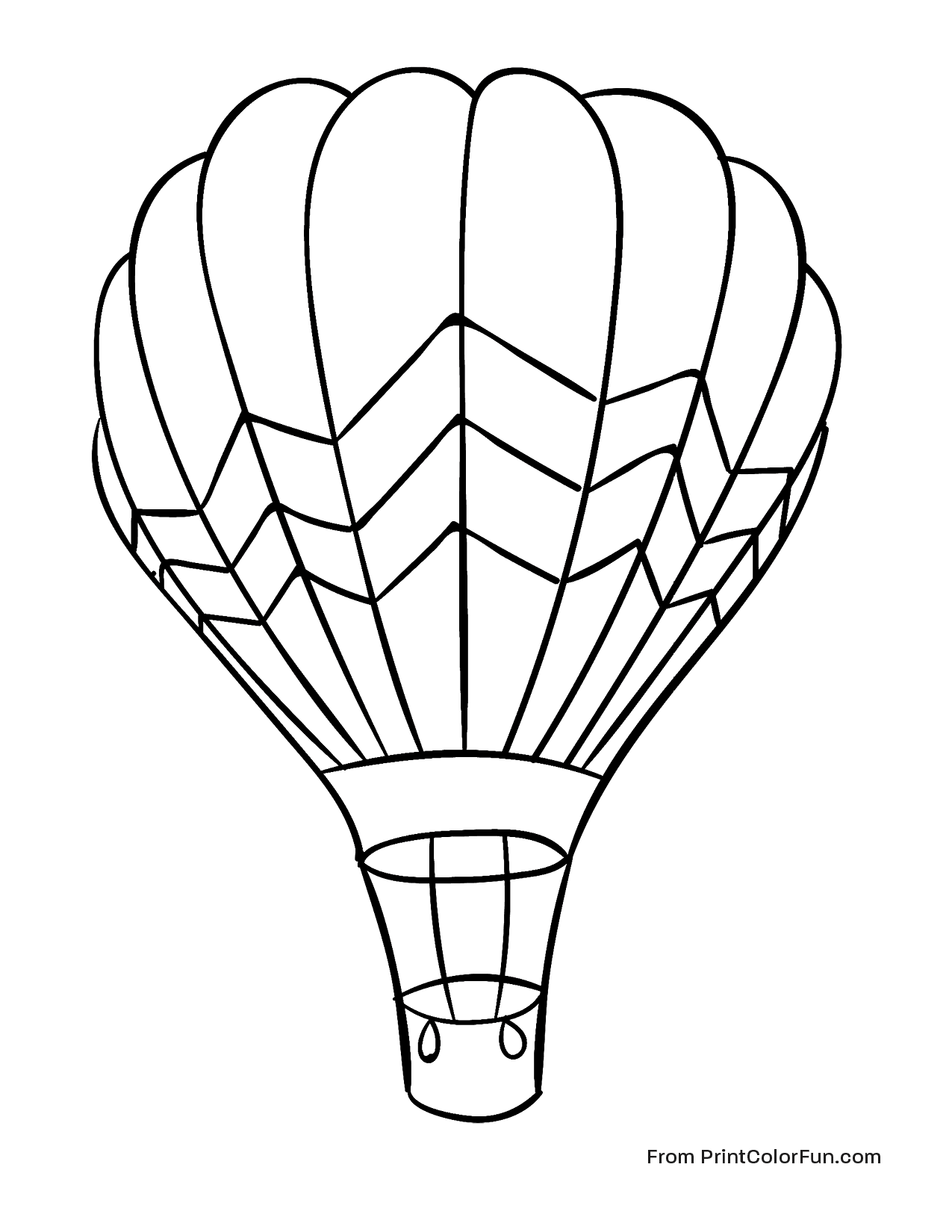 Hot air balloon with lines, at