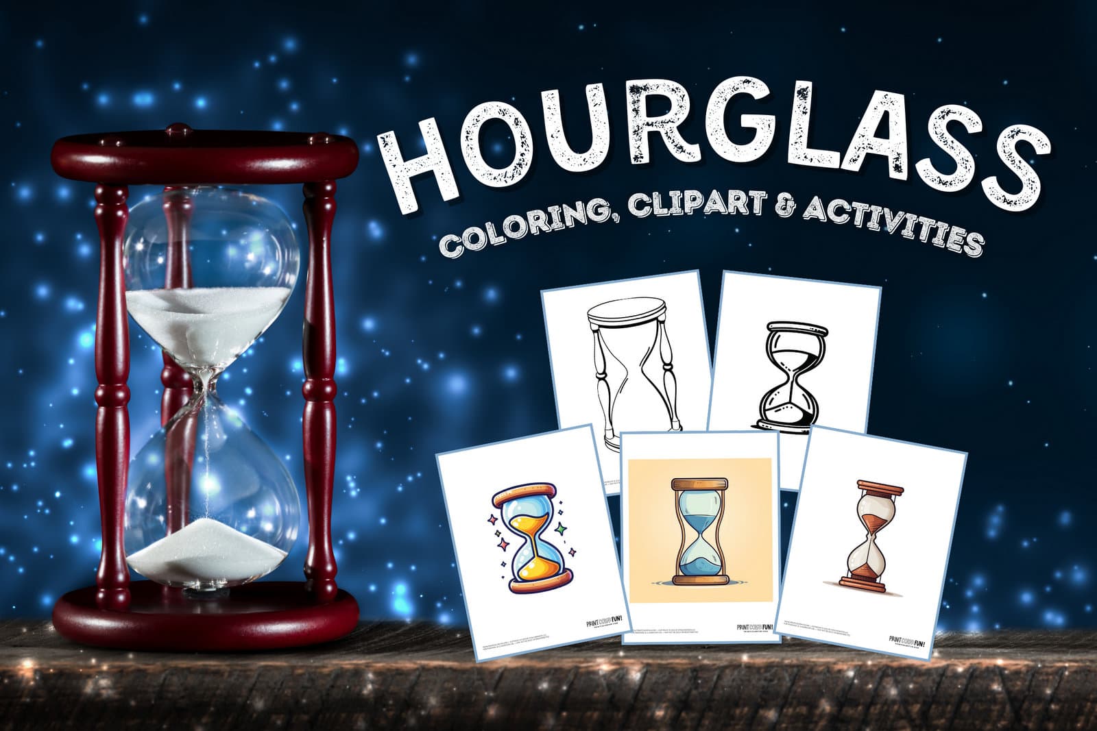 Hourglass coloring, clipart and more from PrintColorFun com