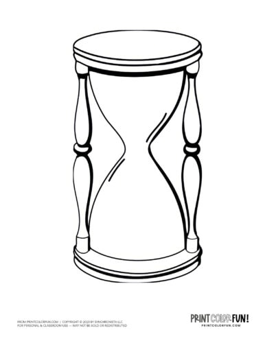 Hourglass coloring page clipart from PrintColorFun com