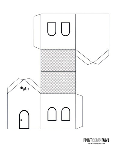 House cutout craft to color from PrintColorFun com