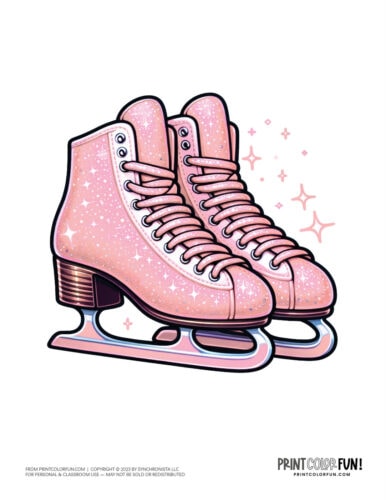 Ice skates color clipart from PrintColorFun com 1