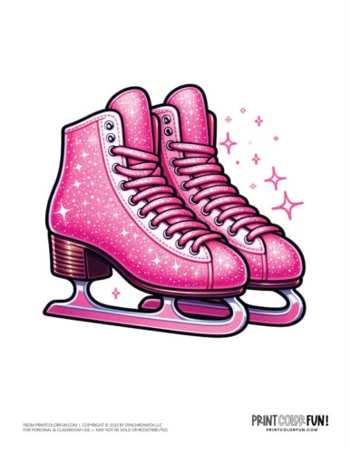 Ice skates color clipart from PrintColorFun com 3
