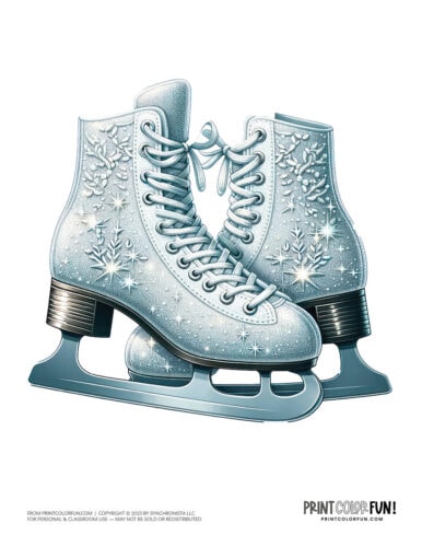 Ice skates color clipart from PrintColorFun com 5