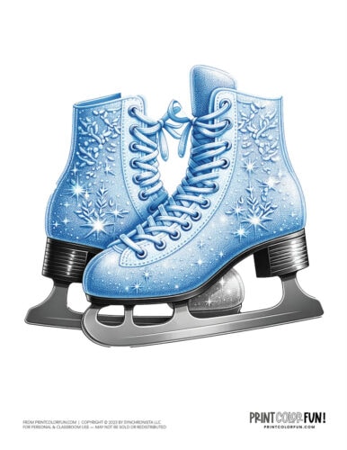 Ice skates color clipart from PrintColorFun com 6
