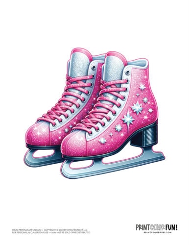 Ice skates color clipart from PrintColorFun com 7