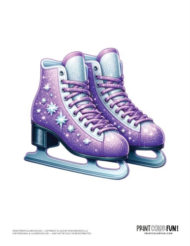 Ice skates color clipart from PrintColorFun com 8