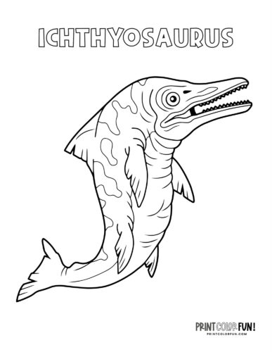 Ichthyosaurus dinosaur coloring page - PrintColorFun com