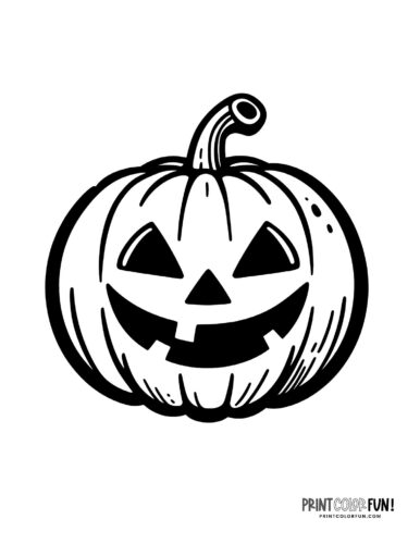 Jack-o'lantern printable coloring page for Halloween (2)