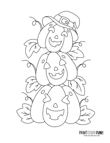 Jack-o'lantern printable coloring page for Halloween (4)