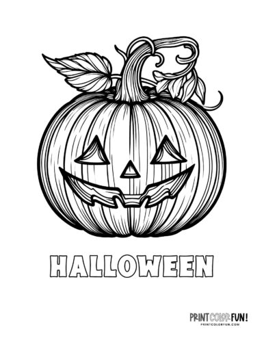 Jack-o'lantern printable coloring page for Halloween (6)