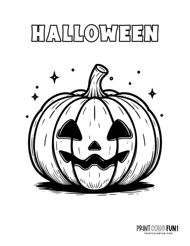 37 Jack-o'lantern coloring pages for Halloween + fun ideas to spice ...