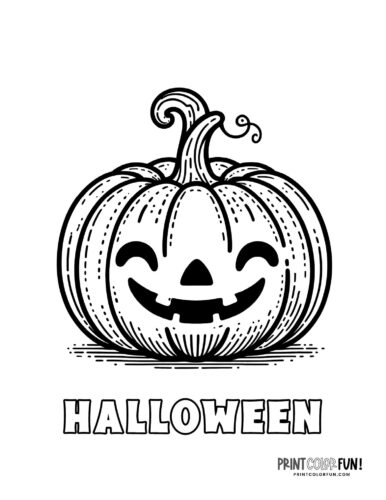 Jack-o'lantern printable coloring page for Halloween (8)