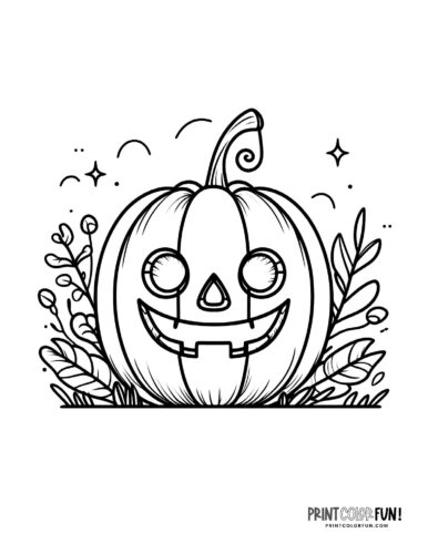 Jack-o'lantern printable coloring page for Halloween (9)