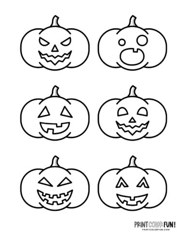 Jack-o'-lantern coloring pages for Halloween