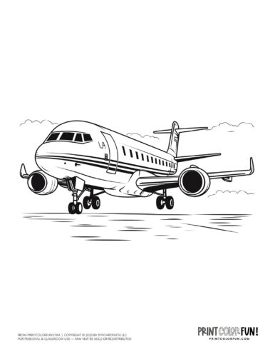 Jet airplane coloring page from PrintColorFun com (1)